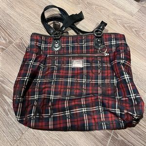 Plaid Coach Poppy Tote